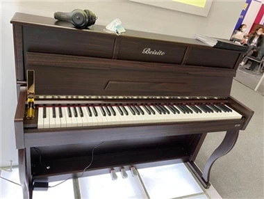 Беисите показује инструменте на изложби Инструмента Алахеим у Лос Анђелесу, САД.